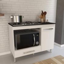 Balcão Para Cooktop 4 ou 5 bocas 105cm Branco Multiuso Cozinha Com Tampo