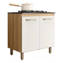 Balcão Para Cooktop 4 ou 5 Bocas Armário Multiuso de Cozinha 80cm Com 2 Portas - Anunes