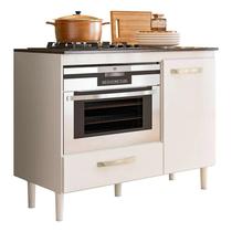 Balcão para Cooktop 4 ou 5 Bocas Cozinha Multiuso com 1 Porta e 1 Gaveta FIT Forno e Microondas