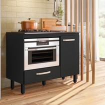 Balcão para Cooktop 4 ou 5 Bocas Cozinha Multiuso com 1 Porta e 1 Gaveta FIT Forno e Microondas
