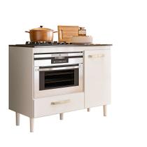 Balcão Para Cooktop 4 ou 5 Bocas e Forno Fit com Porta e Gaveta Balcão Para Cooktop 4 ou 5 Bocas e Forno Fit com Porta e Gaveta