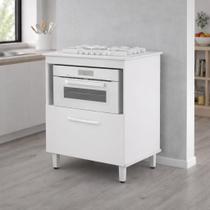 Balcão para Cooktop 4 ou 5 Bocas Florida com Espaço para Forno e Pés em MDP