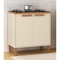 Balcão Para Cooktop 4 Ou 5 Bocas Munique Off White Com Canelato - ATUALLE