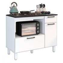 Balcão Para Cooktop 5 Bocas 2 Portas 1 Gaveta Branco Master Zanzini