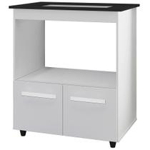 Balcão Para Cooktop 5 Bocas 2 Portas 75 Cm Elisa Branco Mobbs Branco