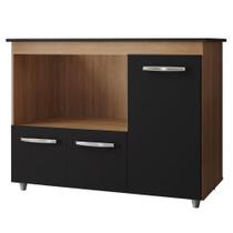 Balcão Para Cooktop 5 Bocas 3 Portas Com Tampo Cortado Anita Savana / Preto Balcão Para Cooktop 5 Bocas 3 Portas Com Tampo Cortado Anita Savana / Preto