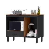 Balcão para Cooktop 5 Bocas com Espaço para Forno 1 Porta 1 Gaveta Cozinha Compacta Multiuso