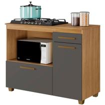 Balcão para Cooktop 5 Bocas Cronus Cinamomo Grafite Arte Móveis Balcão para Cooktop 5 Bocas Cronus Cinamomo Grafite Arte Móveis