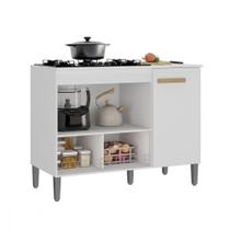 Balcão para Cooktop 5 Bocas e Forno Madri Branco Atualle