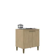 Balcão para Cooktop 5 Bocas Iara 2 Portas 1 Prateleira 80cm Cor Marrom Dourado - J Carvalho Balcão para Cooktop 5 Bocas Iara 2 Portas 1 Prateleira 80cm Cor Marrom Dourado - J Carvalho