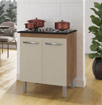 Balcão para Cooktop 5 Bocas Jade 70cm 2 Portas 1 Prateleira - Savana/Off White Móblis