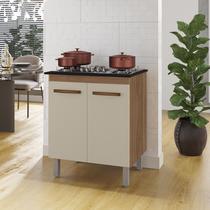 Balcão para Cooktop 5 Bocas Jade 70cm 2 Portas 1 Prateleira - Savana/Off White Móblis