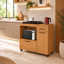 Balcão para Cooktop 5 Bocas Tampo MDF 2 Portas 1 Gaveta com Nicho Micro-Ondas Cronos Espresso Móveis Balcão para Cooktop 5 Bocas Tampo MDF 2 Portas 1 Gaveta com Nicho Micro-Ondas Cronos Espresso Móveis