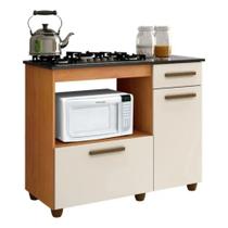 Balcão para Cooktop 5 Bocas Violeta - Kaiki Móveis - Nature/Off White