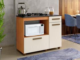 Balcão para Cooktop 5 Bocas Violeta Nature/off Kaiki Móveis