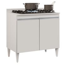 Balcão para Cooktop 80cm 2 Portas Flórida Branco - Lumil Móveis Balcão para Cooktop 80cm 2 Portas Flórida Branco - Lumil Móveis