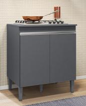 Balcão Para Cooktop Andréia 2 Portas Cinza Fosco Ajl