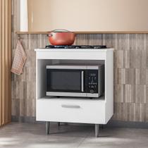 Balcão para Cooktop com 1 gaveta Alecrim branco