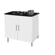 Balcao Para Cooktop De 4 Bocas 02 Portas Branco Marmorizado Balcao Para Cooktop De 4 Bocas 02 Portas Branco Marmorizado