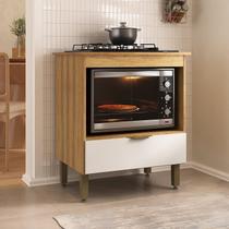 Balcão para Cooktop e Forno 70cm com Gaveta Marrom/Lâmina Mel/Branco Balcão para Cooktop e Forno 70cm com Gaveta Marrom/Lâmina Mel/Branco