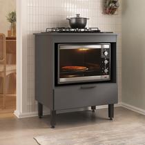 Balcão para Cooktop e Forno 70cm com Gaveta Yescasa Cinza/Grafite Balcão para Cooktop e Forno 70cm com Gaveta Yescasa Cinza/Grafite