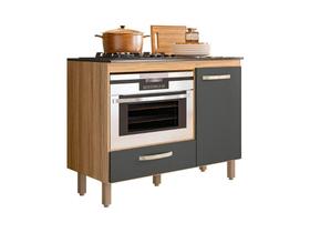 Balcao para Cooktop e Forno Fit Freijo Chumbo Nicioli