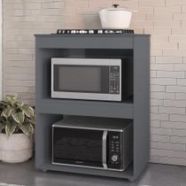 Balcão para Cooktop e Forno Microondas 75cm Adriana Cinza - Ajl Móveis Balcão para Cooktop e Forno Microondas 75cm Adriana Cinza - Ajl Móveis