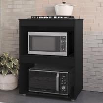 Balcão para Cooktop e Forno Microondas 75cm Adriana Preto - Ajl Móveis Balcão para Cooktop e Forno Microondas 75cm Adriana Preto - Ajl Móveis