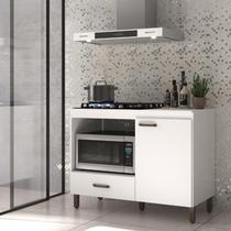 Balcão para Cooktop e Nicho para Forno 1 Porta 1 Gaveta Branco Brilho - Roma Móveis Sul Balcão para Cooktop e Nicho para Forno 1 Porta 1 Gaveta Branco Brilho - Roma Móveis Sul