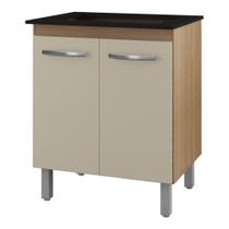 Balcão Para Cooktop Jady 70cm 02 Portas Com Tampo Recortado Savana Off White - Abmaza Balcão Para Cooktop Jady 70cm 02 Portas Com Tampo Recortado Savana Off White - Abmaza