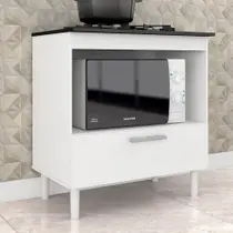 Balcão Para Cooktop Mila 1 Gaveta Branco - Móveis Arapongas