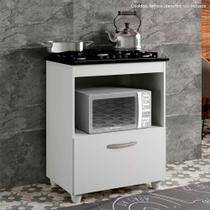 Balcão Para Cooktop Salvia 4 Bocas Branco - Kaiki Móveis