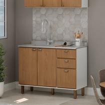 Balcão para Cozinha 100% Mdf 2 Portas 45 Graus 3 Gavetas sem Tampo