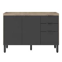 Balcão Para Cozinha 120cm 3 Portas 2 Gavetas Firenze SSX Multicoisas