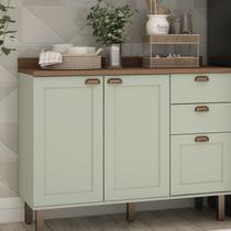 Balcão Para Cozinha 2 Portas 3 Gavetas Provençais com Tampo Iluminata