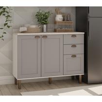 Balcão para Cozinha 2 Portas 3 Gavetas Provençais sem Tampo Iluminata