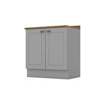 Balcão para Cozinha 2 Portas 80cm com Tampo Para Cooktop Emily