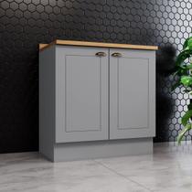 Balcão para Cozinha 2 Portas 80cm com Tampo Para Cooktop Emily Balcão para Cozinha 2 Portas 80cm com Tampo Para Cooktop Emily