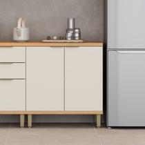 Balcão para Cozinha 2 Portas MDF 80CMX89CM Bless Branco/Jequitibá/Off White Fosco