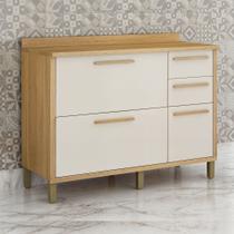 Balcão para Cozinha 3 Portas 2 Gavetas 120cm Torino Bege/Cinamomo/Off White