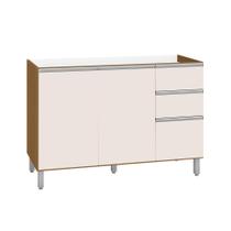 Balcão para Cozinha 3 Portas para Cuba Banfield Carvalho Off-White Balcão para Cozinha 3 Portas para Cuba Banfield Carvalho Off-White