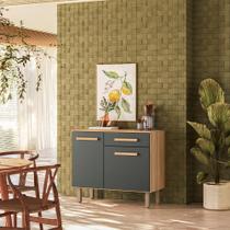 Balcão Para Cozinha 90cm Lemon Carvalho/Chumbo Nicioli Balcão Para Cozinha 90cm Lemon Carvalho/Chumbo Nicioli