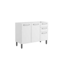 Balcão para Cozinha Bertolini Evidence em Aço com 3 Portas e 2 Gavetas Cor Branco