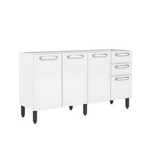 Balcão para Cozinha Bertolini Evidence em Aço com 3 Portas e 4 Gavetas Cor Branco
