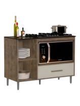 Balcão Para Cozinha Com Espaço Para Coquetel E Fogão 5 Boca