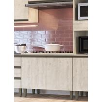 Balcão para Cozinha com Tampo 2 Portas 1 Prateleira Greta Bege/Crema