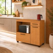 Balcão para Cozinha Tampo MDF 2 Portas 1 Gaveta com Nicho Micro-Ondas Cronos Espresso Móveis Balcão para Cozinha Tampo MDF 2 Portas 1 Gaveta com Nicho Micro-Ondas Cronos Espresso Móveis
