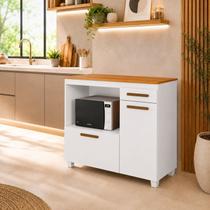 Balcão para Cozinha Tampo MDF 2 Portas 1 Gaveta com Nicho Micro-Ondas Cronos Espresso Móveis Balcão para Cozinha Tampo MDF 2 Portas 1 Gaveta com Nicho Micro-Ondas Cronos Espresso Móveis