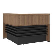 Balcão Para Escritório Atendimento/recepção Em L Nogal/preto Balcão Para Escritório Atendimento/recepção Em L Nogal/preto