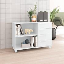 Balcão para Escritório com 4 Gavetas e Rodízios - Branco Balcão para Escritório com 4 Gavetas e Rodízios - Branco